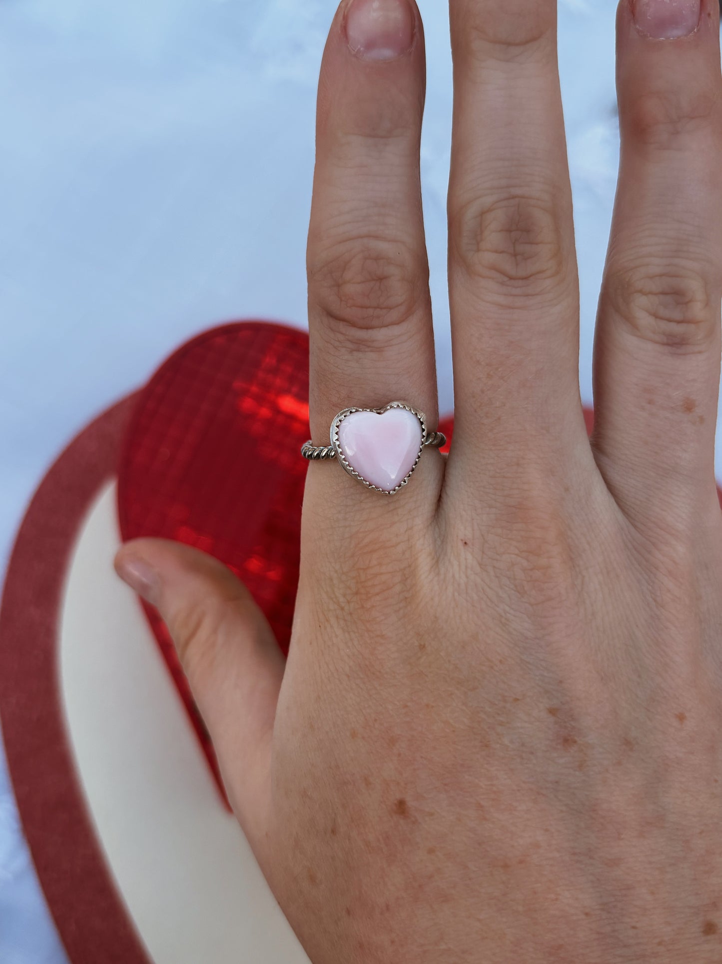 Pink Heart Ring (adjustable)