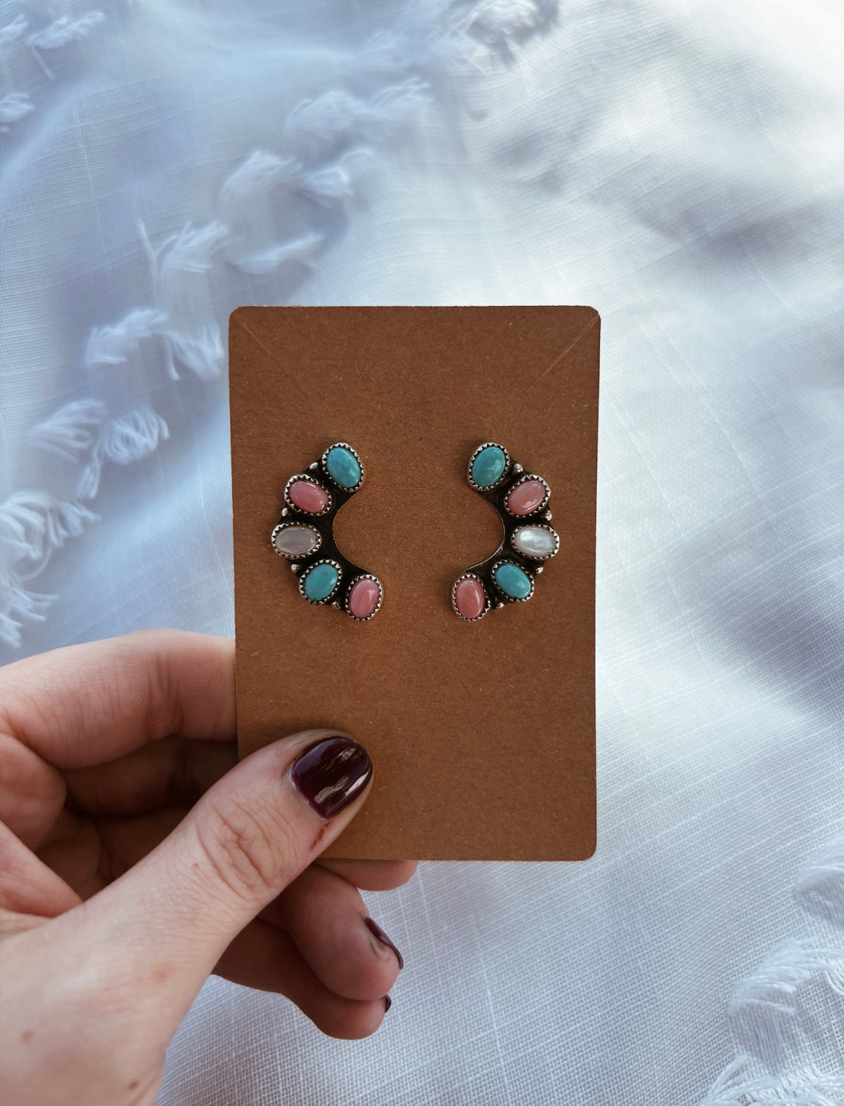 Pearly Pink Earrings