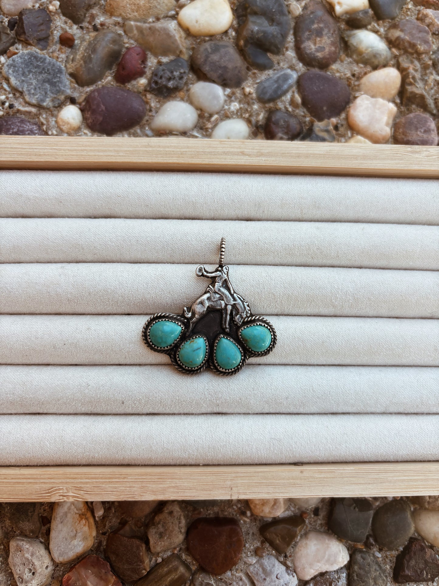 Turquoise Bronc Pendant