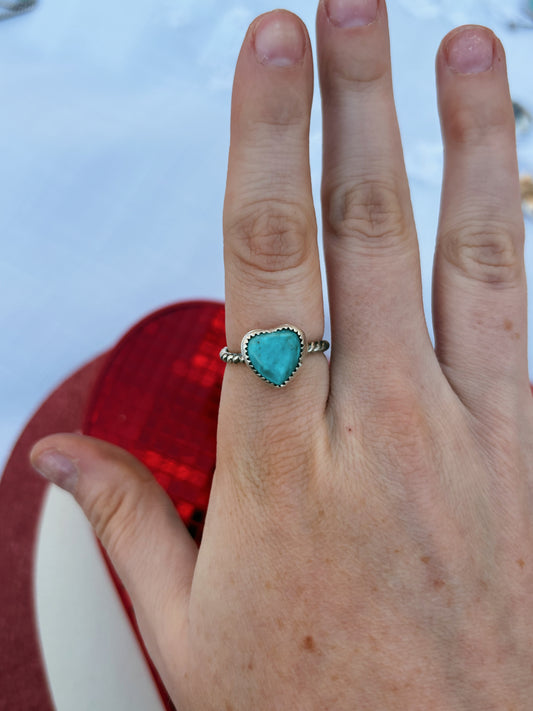 Turquoise Heart Ring (adjustable)